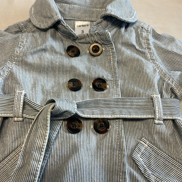Carter's - Gray Striped Pea Coat for Kids/babies - Picture 2 of 3